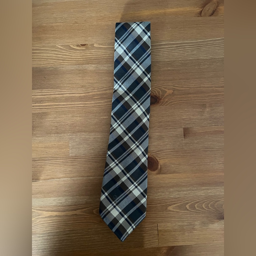 1901 Black and Gray Tartan Necktie